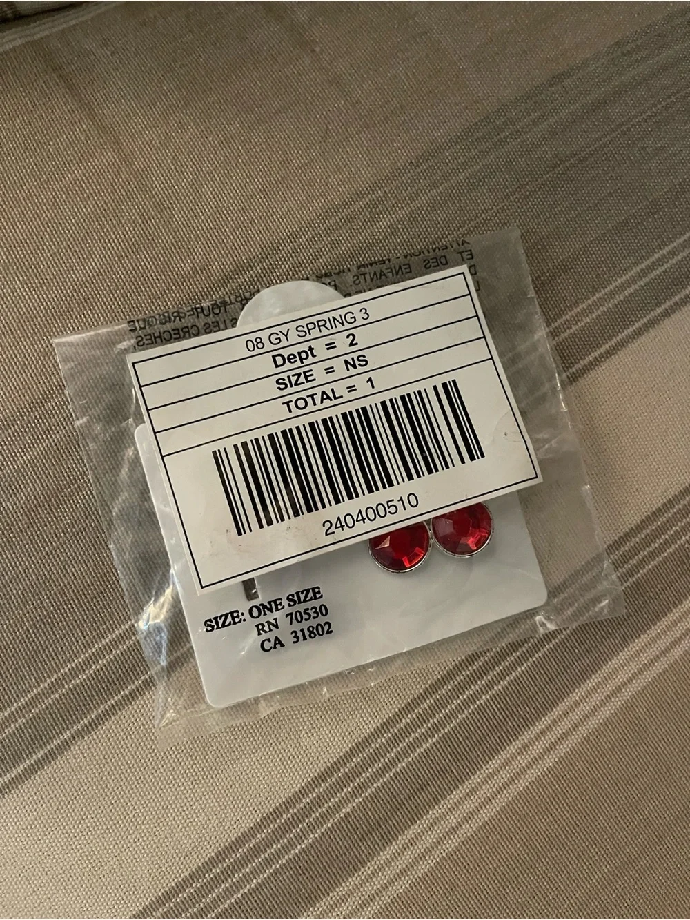 Gymboree Red Cherry Gem Hair Clips with Green Leaves
